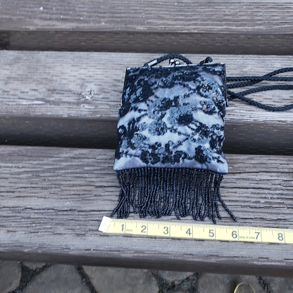 Lancôme Black Purse with Sequence and Fringe - Picture 6 of 7